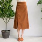Slit-side A-line Midi Skirt