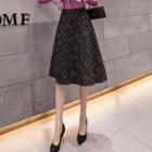 Tweed Midi A-line Skirt