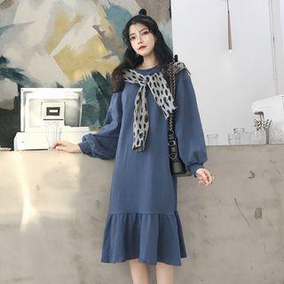 Mock-two-piece Long-sleeve T-shirt Dress
