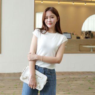 Basic Cap-sleeve Silky T-shirt