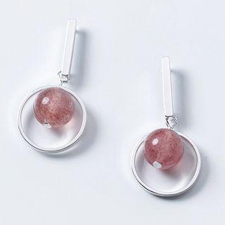 Gemstone Drop Earring 1 Pair - S925 Sterling Silver Earring - One Size