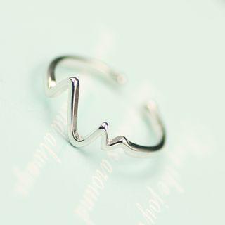 925 Sterling Silver Heartbeat Open Ring With Ring Box - S925 Sterling Silver - One Size