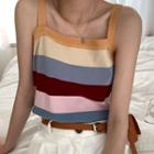 Rainbow Striped Tank Top Stripes - Multicolor - One Size