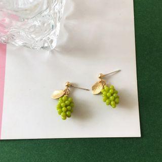 Grapes Alloy Dangle Earring 1 Pair - Green & Gold - One Size
