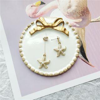 Mismatch Starfish Drop Earrings 1 Pair - Gold - One Size