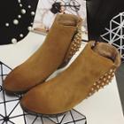 Block Heel Studded Short Boots