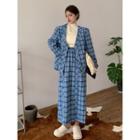 Check Loose-fit Coat / Check Slim-fit Skirt (various Designs)