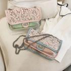 Lace Panel Transparent Crossbody Bag With Inset Pouch