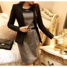 Set: Wool Blend Blazer + Sheath Dress