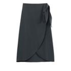 High-waist Asymmetrical Lace-up Slit Midi Skirt