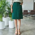 Pocket-side Midi Skirt