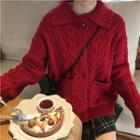 Cable-knit Open Front Cardigan