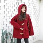 Hooded Toggle Coat Red - One Size