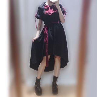 Long-sleeve / Short-sleeve Bow Midi A-line Dress