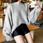 Oversized Furry Pointelle-knit Sweater