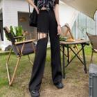 Studded Cutout Wide Leg Pants