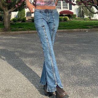 Zip Boot-cut Jeans