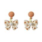 Bow Drop Earring Eh1088 - 1 Pair - Off-white - One Size