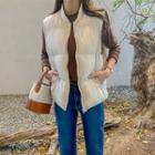 Round-neck Zip-up Padded Vest