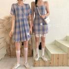 Plaid Short-sleeve Dress / Sleeveless Dress