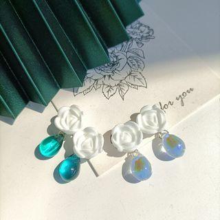 Flower Ceramic Glass Dangle Earring