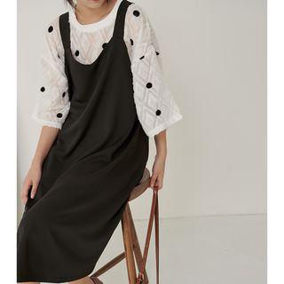 Bow Back Jumper Dress Black - One Size