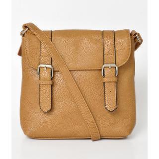 Buckled Crossbody Bag Light Brown - One Size
