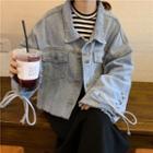 Lace Up Oversize Denim Jacket