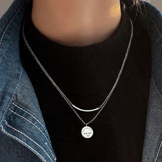 Pendant Layered Necklace Necklace - Silver - One Size