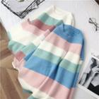 Color-block Stripe Oversize Sweater