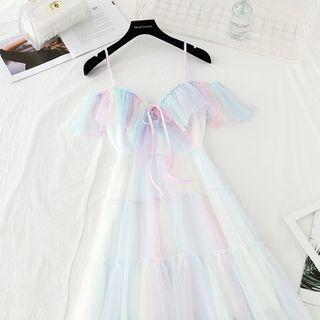 Gradient Strappy A-line Dress