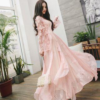 Set: Lace Light Jacket + Maxi Dress