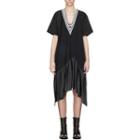 Ruffle Hem V-neck Short-sleeve Midi Knit Dress