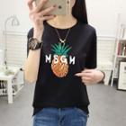 Pineapple Print Short Sleeve T-shirt