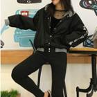 Letter Hooded Buttoned Jacket