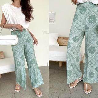 Waistband Paisley Pants