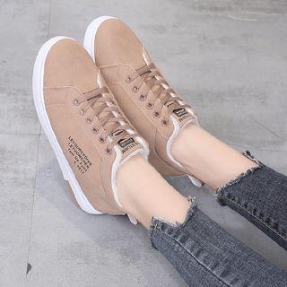 Fleece-lined Lettering Sneakers