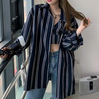 Striped Long-sleeve Shirt / Striped Tank Top