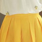 Flared Linen Blend Skirt
