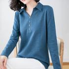 Button Long-sleeve Polo Shirt