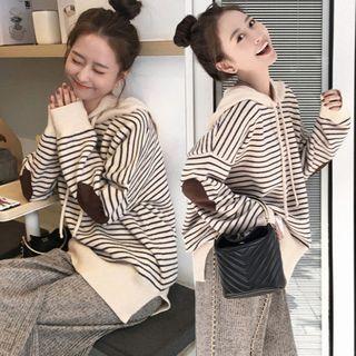 Striped Knit Hoodie / Wide-leg Pants