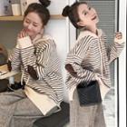 Striped Knit Hoodie / Wide-leg Pants