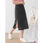 Plus Size Deep-slit H-line Long Skirt