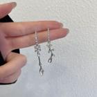 Rhinestone Asymmetrical Alloy Open Hoop Earring 1 Pair - Silver - One Size