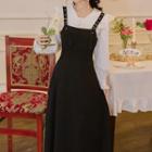 Set: Midi Overall Dress + Blouse