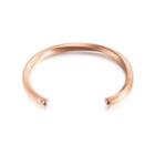 Simple And Fashion Plated Rose Gold Geometric Round 316l Stainless Steel Bangle With Pink Cubic Zirconia Rose Gold - One Size