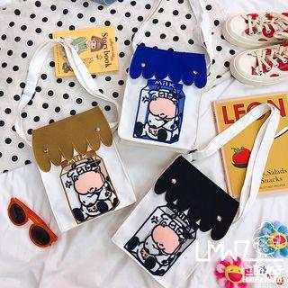 Cow Print Canvas Flap Crossbody Bag
