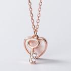 Rhinestone Key Heart Necklace