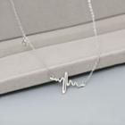 925 Sterling Silver Heartbeat Pendant Necklace Necklace - Heartbeat - One Size