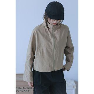 Set: Stand Collar Zip-up Jacket + Shorts